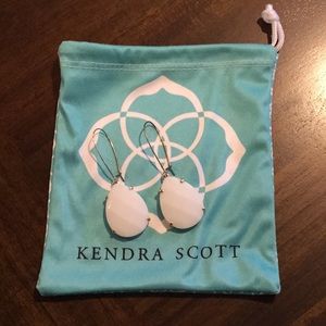 Kendra Scott White tear drop earrings